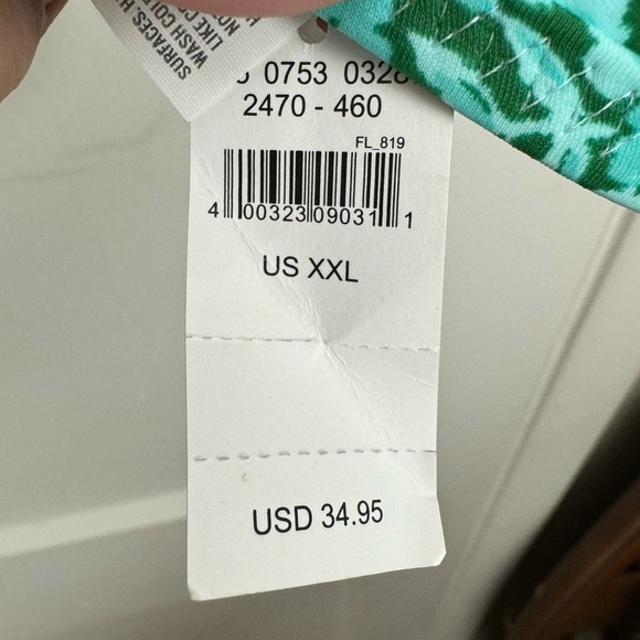 Aerie Teal Floral Triangle Bikini Top Size XXL - Picture 2 of 7